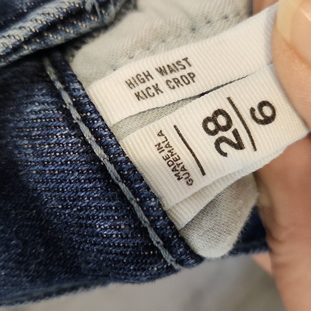 🥳LOFT Dark Blue Hi-Waist Kick Crop Size 6 - Picture 3 of 8